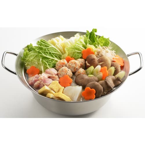Yoshikawa Chanko Pot, 28cm, Stainless Steel, 5.9L (5900ml), Tabletop, Umaisaisai (Beautiful Vegetables), Simple Design, Induction and Direct Heat Comp