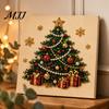Diamant Malerei Kits für Erwachsene DIY Weihnachts Perlen Kunst Kit mit Holzrahmen, Dekorative Bastelarbeit, Kranz/Weihnachtsmann Heimdeko Projekte