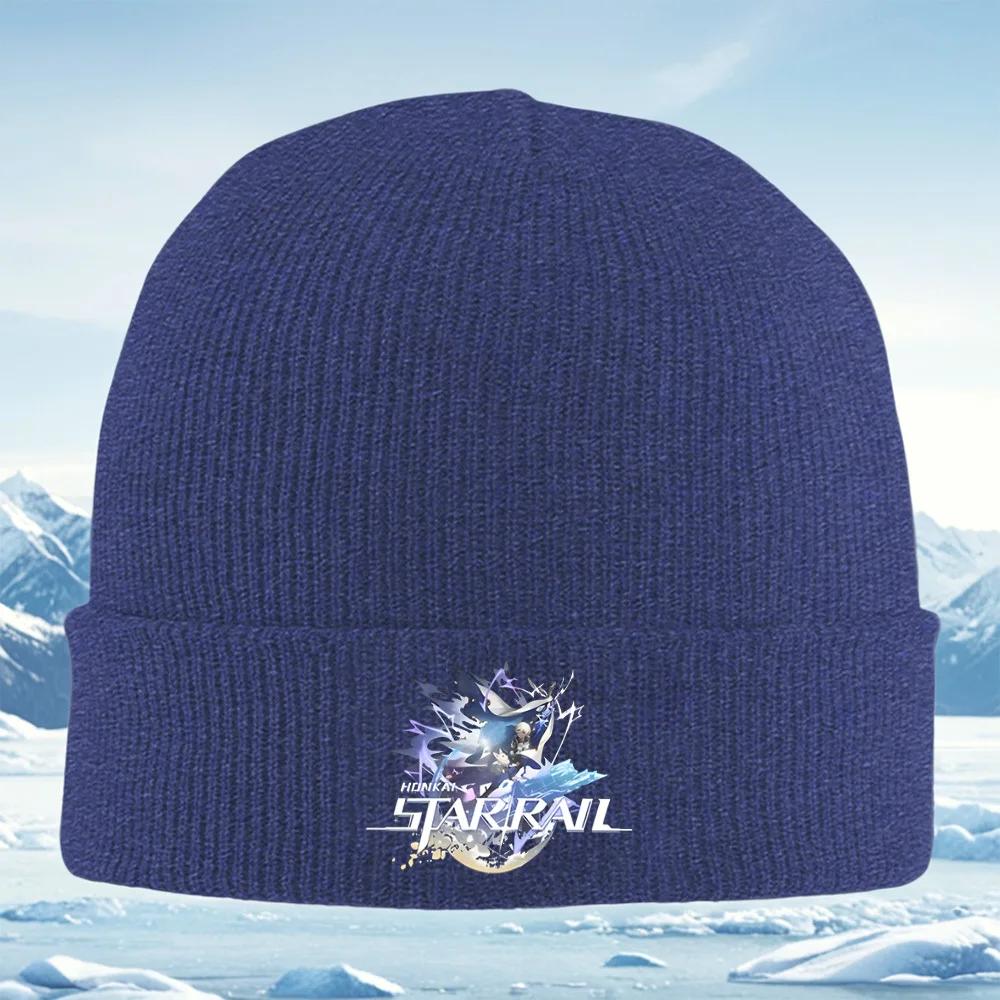 Anime characters Rail Star Honkai Unisex Women Unisex Knitted Hat Beanie Pullover Cap Winter Thermal Warm Christmas Outdoor Cycling