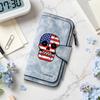Skull Pattern Long Wallet Durable Fashion Casual Portable Daily Use Card Holder Purse