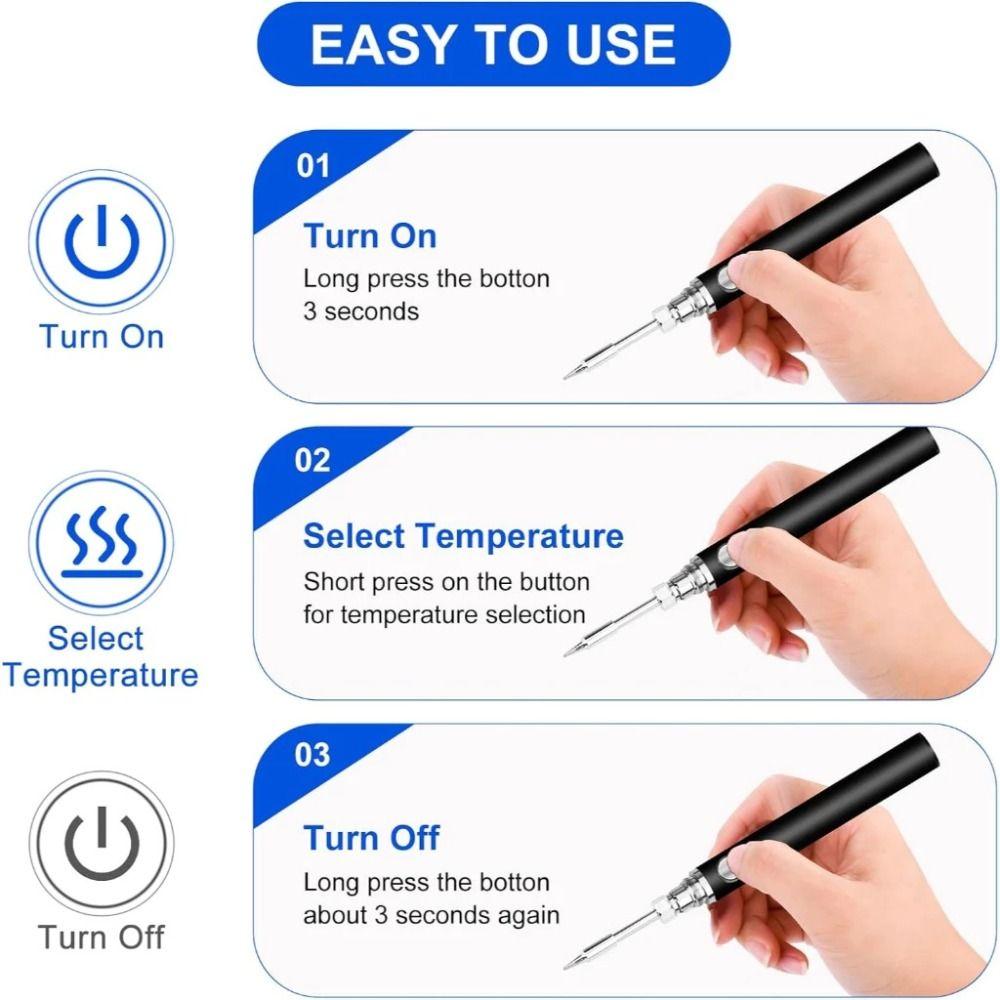 Adjustable Voltage Smart Power Pen 3 Gear Electric Soldering Iron  Welding Tool Kit