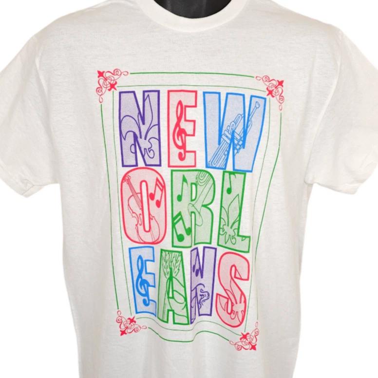 Футболка New Orleans Мужская Размер Medium Белая Джазовая Музыка Место Путешествия 3XL