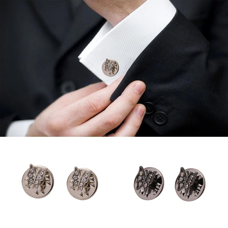 4ks/sada Motýlí Zirkonová Brož Klasická Vintage Pánská Elegantní Vynikající Temperament Košile Kabát Odznaky Design Brože Šperkové Doplňky Dárky