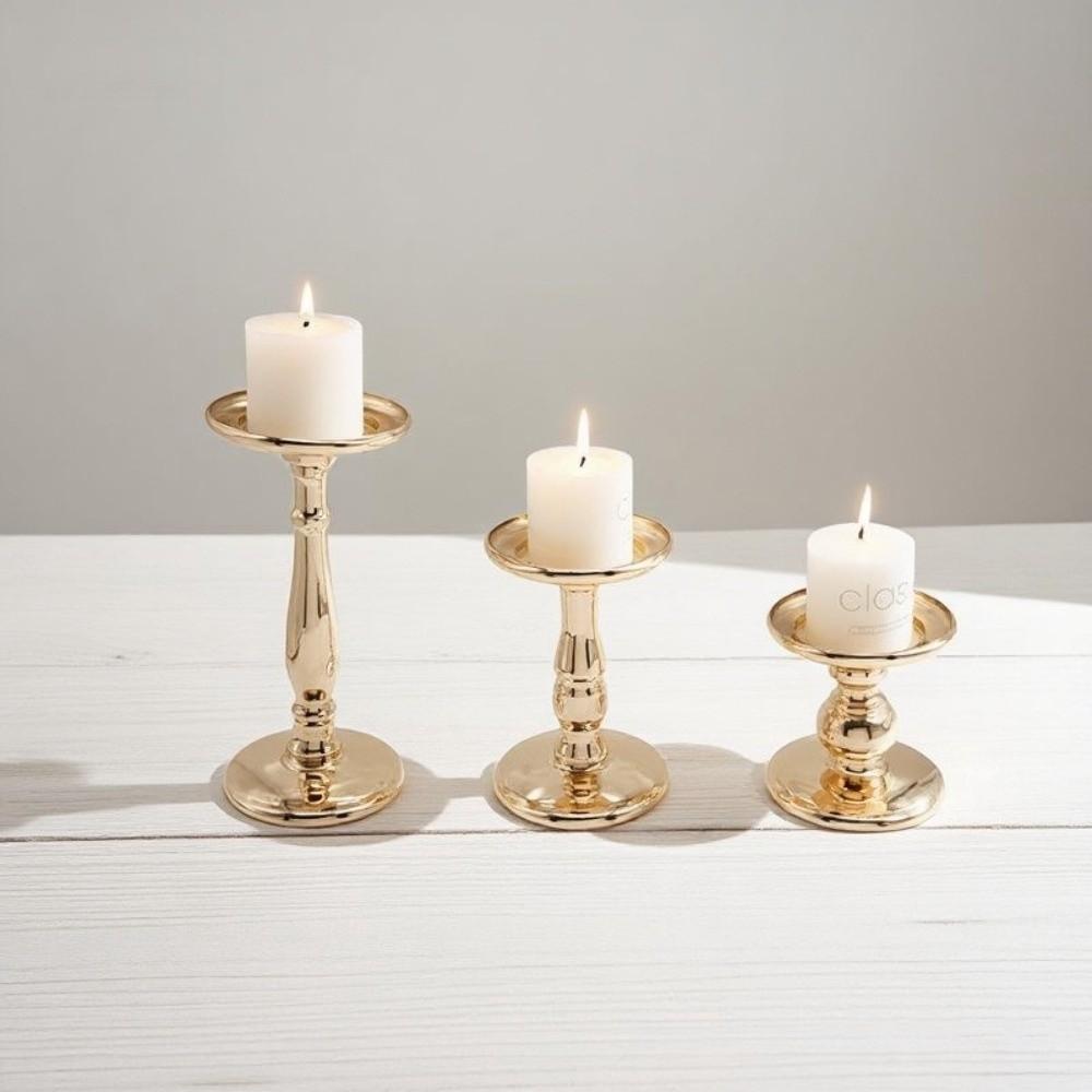 New Vintage Iron Candle Holder Elegant Stable Base Candle Stand Golden Luxury Metal Candle Holder Home Decor