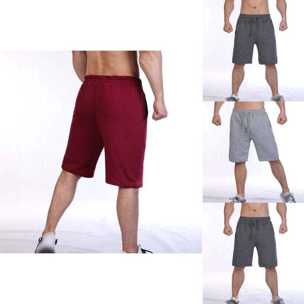 Soft Casual Drawstring Mens Shorts Plain Athletic Running Training Bottoms