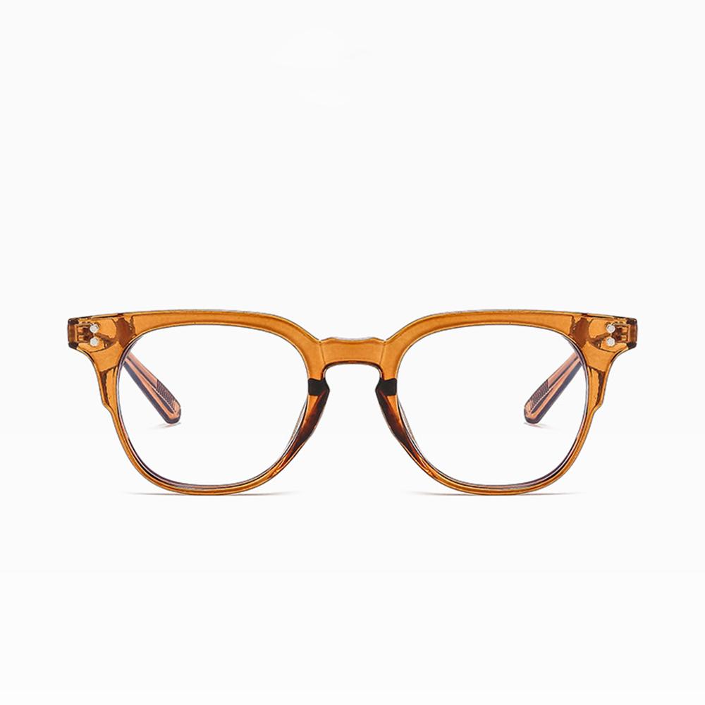 Brown Flat-topped Round Vintage Literary Full-rim Progressive Multifocal Reading Glasses +0.75 To +4