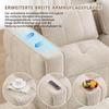 4-Seater U-Shaped Modular Sofa Without Frame, 2 Stools, 32D High-Density Foam, Soft Fabric Cover, Non-Slip, Living Room, No Assembly Required, Beige.
