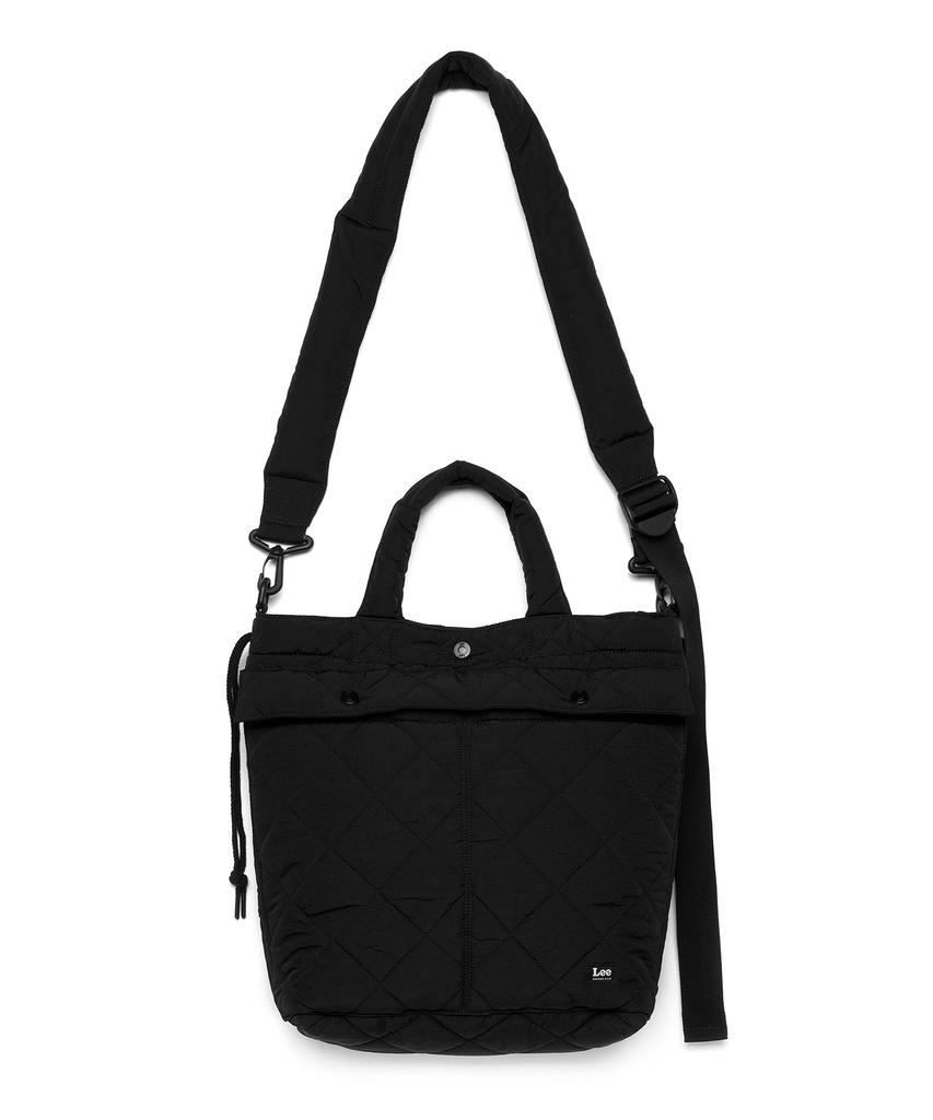 Lee Diamond Quilted Dual Pocket Helmet Bag Black