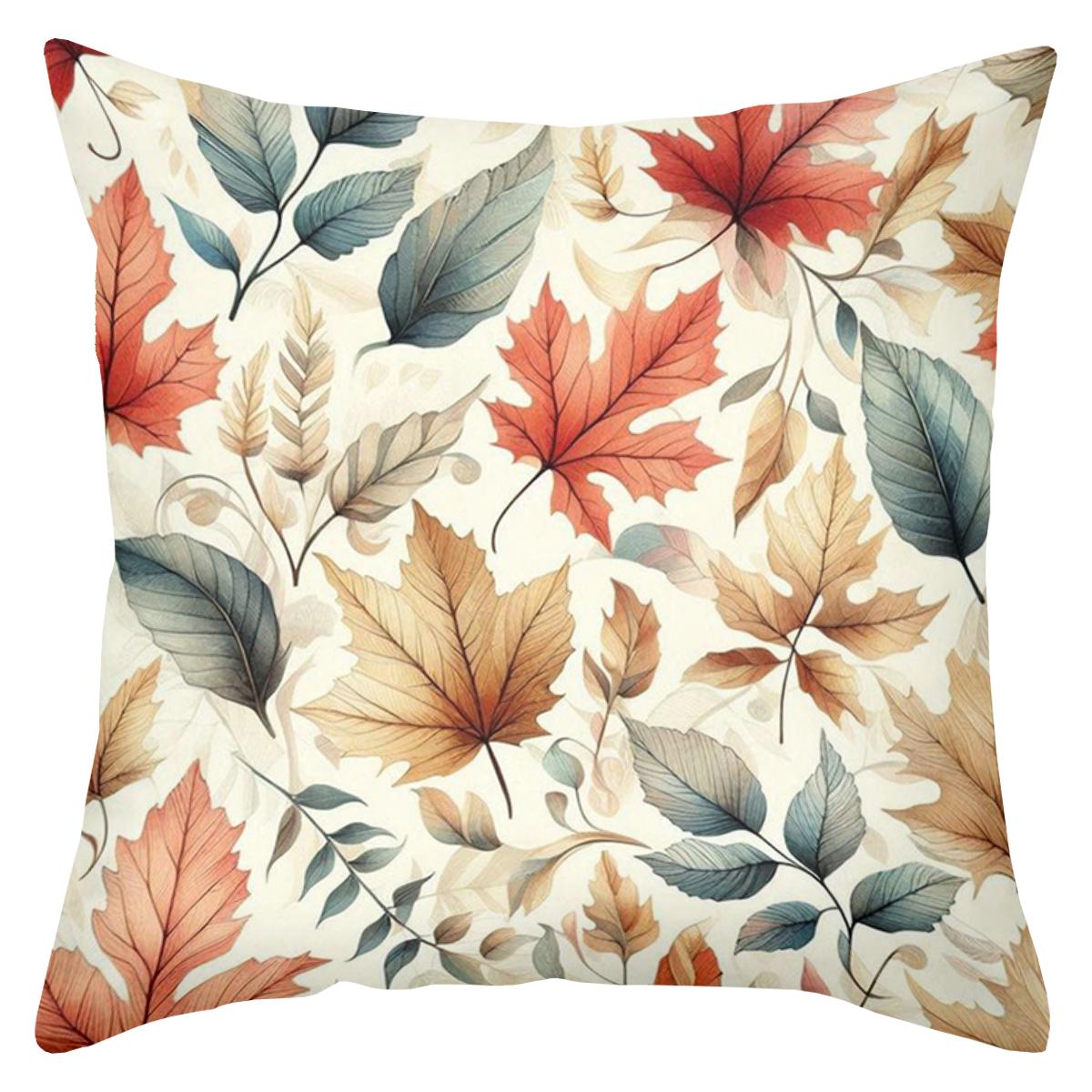 

1 Pieces Autumn Leaf Pattern Decorative Throw Pillow Covers Polyester pillowcase, sofa decorative cushion cov Headboard Pillow 45x45cm