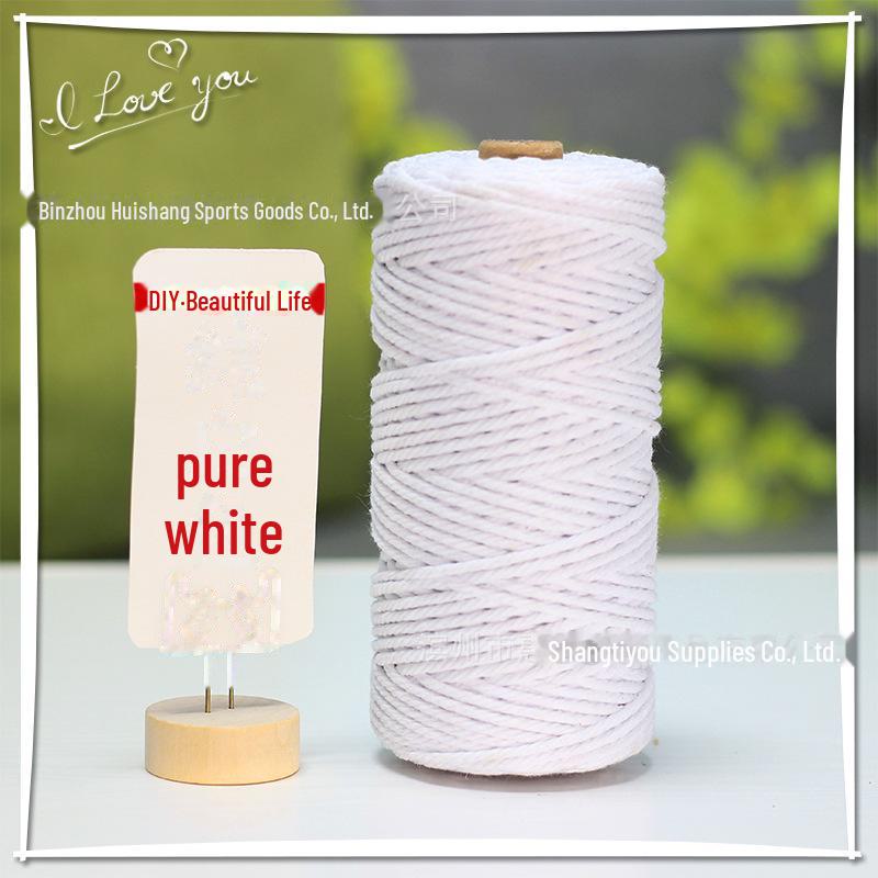 

3 мм, 4 мм, 5 мм цветная плетеная хлопковая веревка для гобеленов ручной работы, подарочного декора, шляп