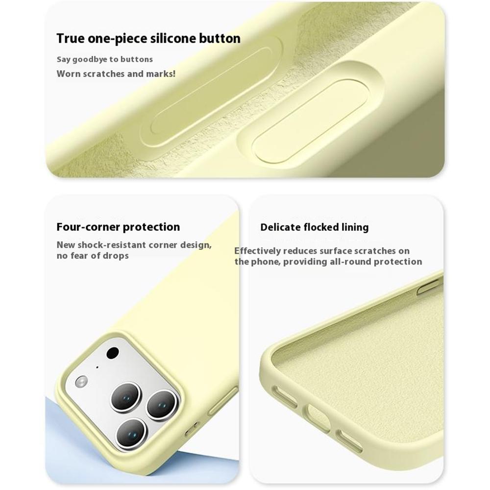 For iPhone 17 Pro Case PC+Liquid Silicone Anti-Scratch Lining Phone Cover