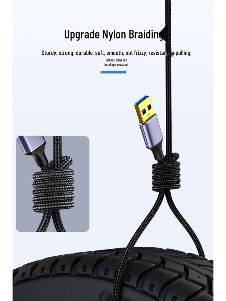 3-in-1 USB Extension Cable Splitter for Computer, Laptop & Phone Charging