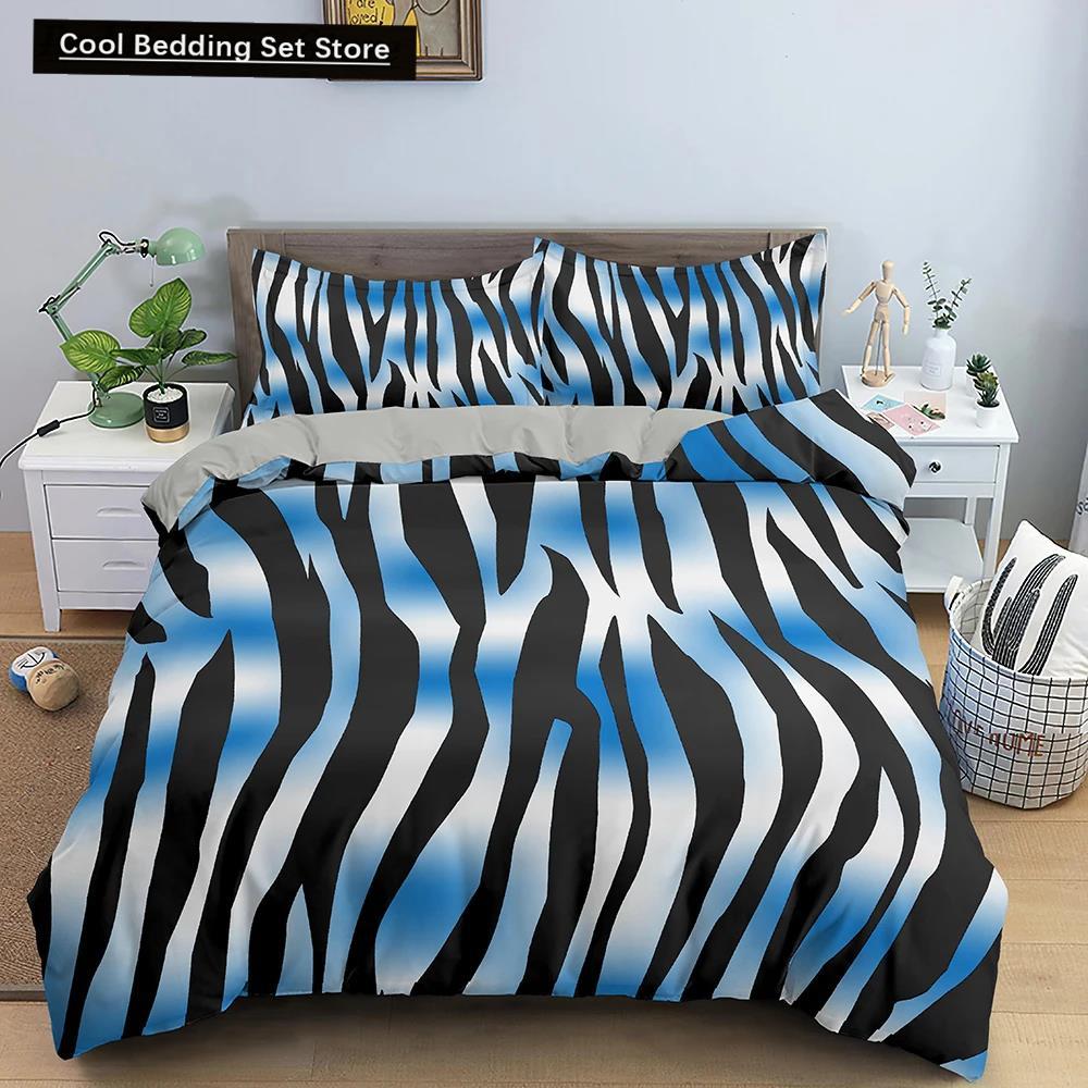 Geometric Printed Bedding Set Colorful Stripe Duvet Cover For Kids Children Quilt Cover 2/3Pcs Microfiber Fabric Home Textile