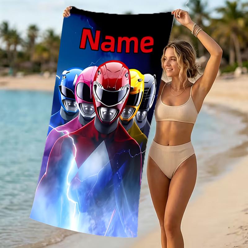 Customizable personalized beach towels Mighty Morphin Power Rangers themed designs.Suitable for the beach, yoga, sports;ideal as beach accessories