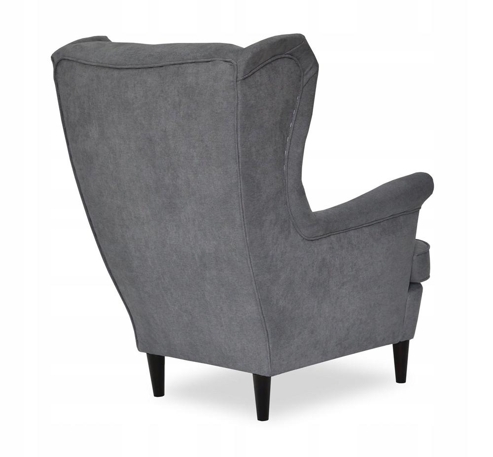 ARI Scandinavian Family Meble Wing Chair, Elegant In Graphite Velvet