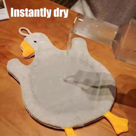 Uroczy ręcznik do rąk w kształcie kaczki Miękki ręcznik dla dzieci Kształt kaczki Chłonny ręcznik łazienkowy z pętelką do zawieszenia do kuchni sypialni