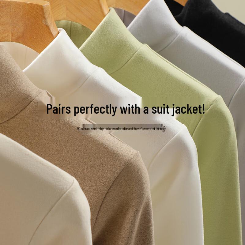 

Женский базовый топ Yuzhaolin с флисовой подкладкой и воротником-стойкой One Size (Fits 80-130 jin)