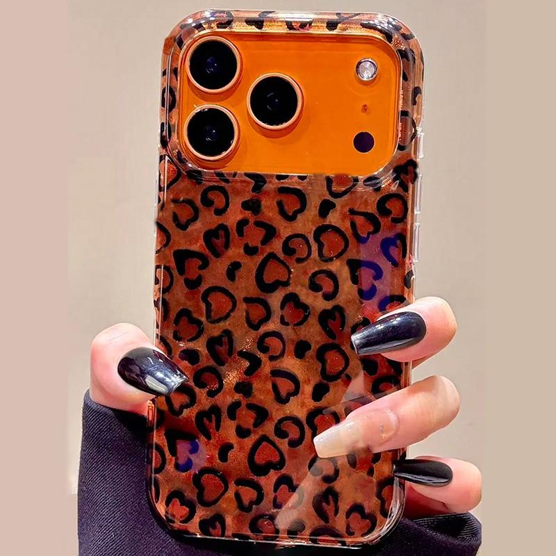 Luxury Leopard Print Sequin Phone Case For iPhone 17 16 15 14 13 12 11 Pro Max XS X XR 16E 16 Plus 17 Air Shockproof Back Cover