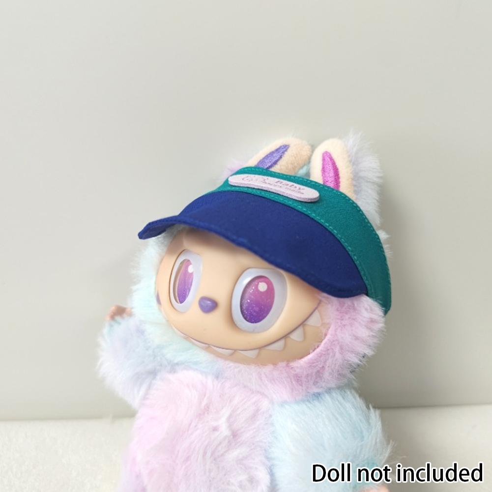 Doll Cap for Dollhouse Miniature 17cm Labubu Color Match Hat Kawaii Cute Doll Accessories Kids Girls Toys