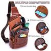 New Leather Men's Bag High-quality Chest Bag Shoulder Crossbody Bag with USB Cable, Essential for Travel and Work, Handbag iPad