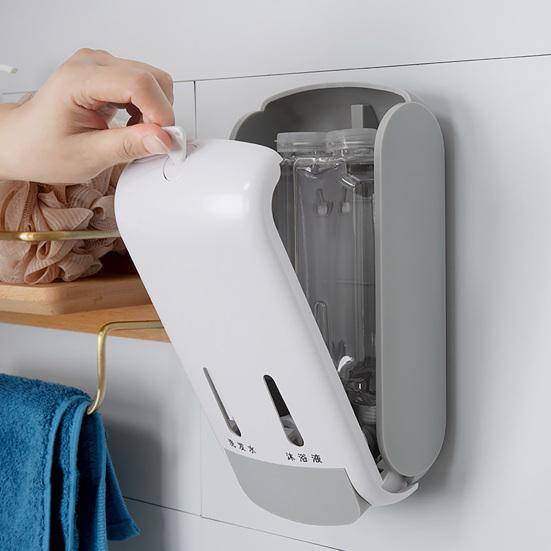 Soap Dispenser 400ml*2 Dual Compartment Large Capacity Inner Liner Easy Refill Visual Design Soap Dispenser