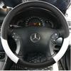 CQW1 Accessories Microfiber Leather DIY Car Steering Wheel Cover For Mercedes Benz W203 C-Class 2001-2007 Car Interior