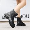 Bottes de pluie courtes imperméables pour femmes, doublées en polaire et antidérapantes en PVC