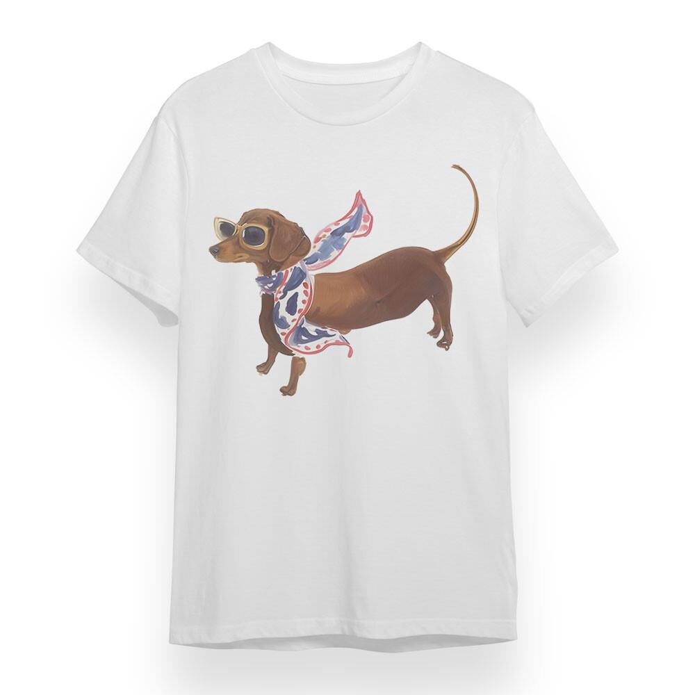 

Women s T-shirt With Pilot Dog Graphic Unisex White 100% Cotton Oversize Tee 3XL
