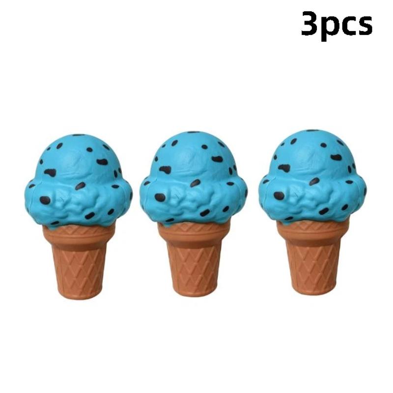 1/3Pcs Soft Simulated Blue Ice Cream Squeeze Toy Stress Relief Slow Rebound Fidget Toys Home Decor Friends Best Gift Anti-Stress
