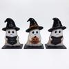 3Pcs 2D Flat Witch Ghost Tabletop Ornament Stable Base Pumpkin Ghost Craft Decor  Thanksgiving