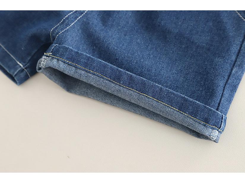 2025 Summer Boys' Casual Denim Shorts and T-Shirt Two-Piece Set