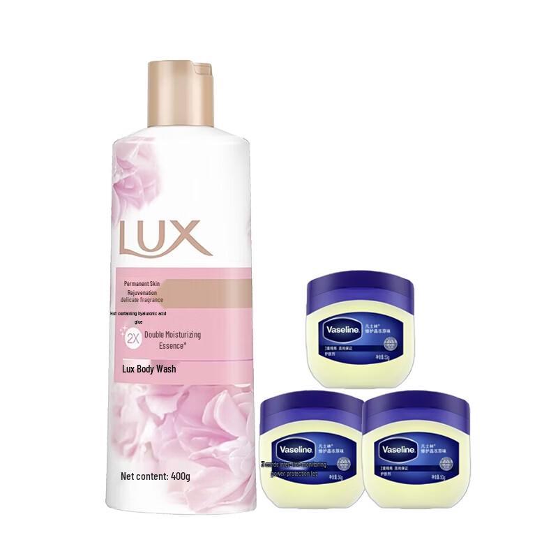 Lux Shower Gel & Vaseline Jelly Skincare Bundle