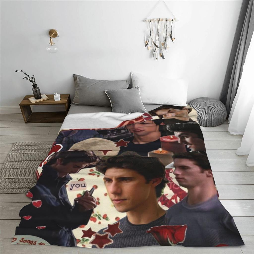 G-Gilmore Girl Flannel Blanket Jess Mariano Photo Collage Super Soft Throw Blanket for Couch Bed Travel Bedspread Sofa Bed Cover