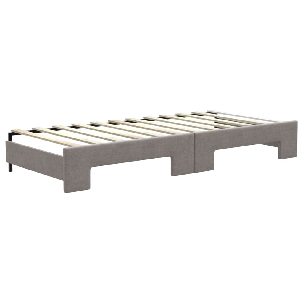 Extendable Daybed with Drawers Taupe 80x200 Cm Fabric