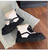 Women's Korean Style Thick Sole Ankle Boots - British College Style, Autumn/Winter High Heels, Height Increasing, Cotton Shell.