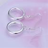 Jewelry Plated 925 Silver Drop O Earrings Simple Round Shape Silver Earrings