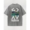 High-Quality Double-Sided Men's T-Shirt Ideal for Outdoor Sports, Vintage Washed, Made of 100%, Perfect for Daily Wear with a Loose Fit And Soft