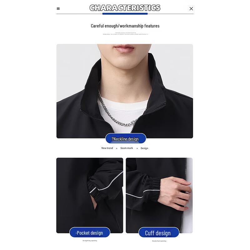 Warrior Men's Autumn Casual Reflective Windproof Jacket