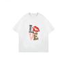 Love Graphic Print White T Shirt With Lip And Leopard Pattern For Casual Wear