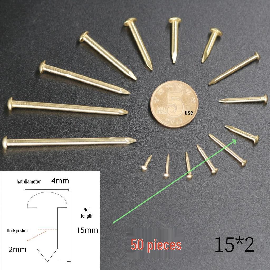 Round Head Brass Nails for DIY Projects and Picture Hanging