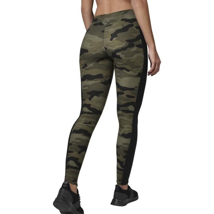 Leggings - Urban Classics - CAMO Stripe - Stretch-Fit - Confortable - Femme - Vert