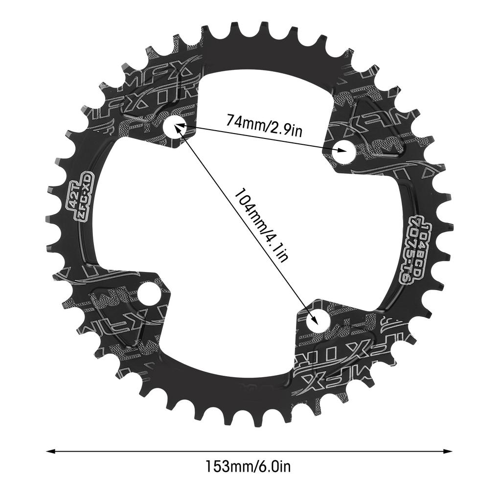 FMFXTR 104BCD Crankset Chainring Aluminum Alloy and Negative 36T Chainring