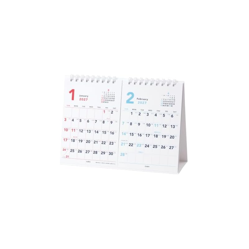 M-Plan 2027 Calendar Cubix Desktop A5 2-Month Basic 204104-01-65 2027 January Start