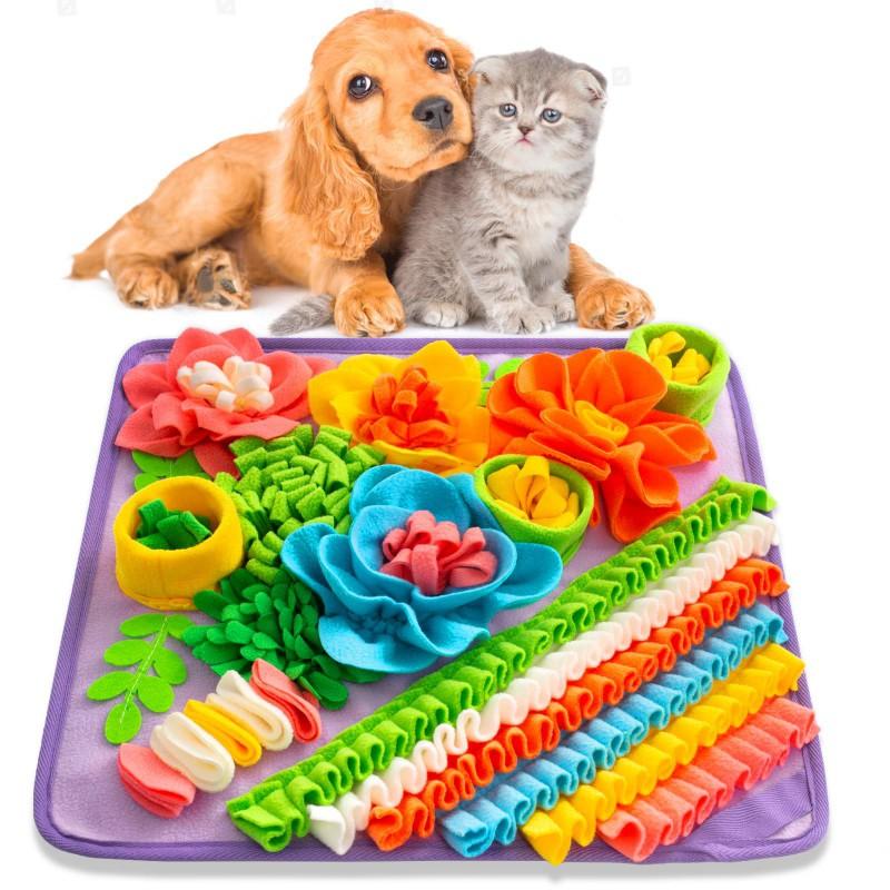 Pet Sniffing Mat Slow Feeder Interactive Puzzle Toy Cats Dogs Rabbits Stress Relief Mental Stimulation Indoor Enrichment