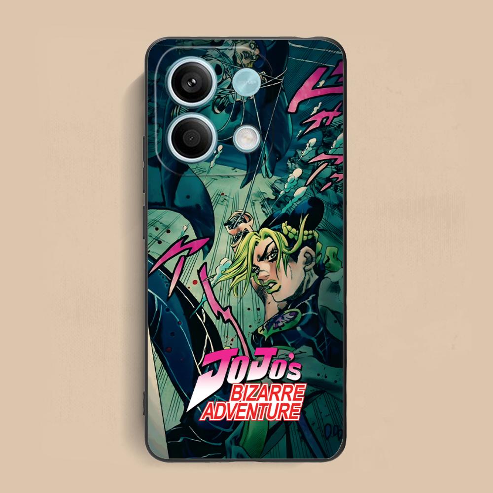 JOJO Jolyne Kujo Phone Case for Xiaomi Redmi Note 14 13 12 11 10 9 S A Pro Plus Lite 5G Black Smartphone Cover Cellphones