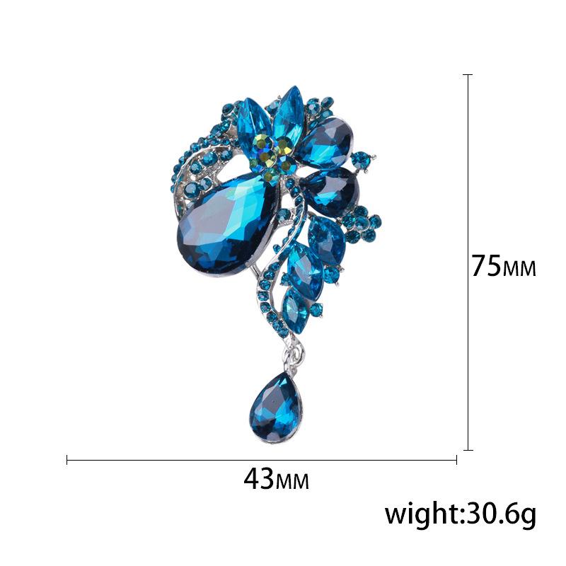 African Exaggerated Personality Colored Large Crystal Glass Brooch Fashion Brooch Women'S Clothing Accessories