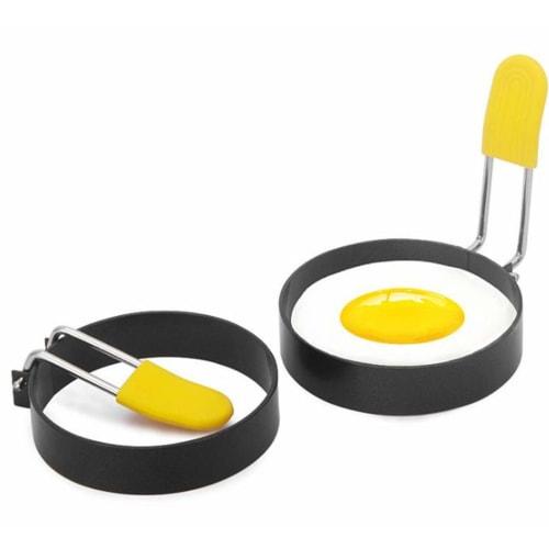 

XKONG Fried Egg Mold, Non-Stick Egg Mold, Egg Ring Mold, Pancake Mold Cooking Ring for Frying Pan, Egg Shaper Set (2 Pieces)