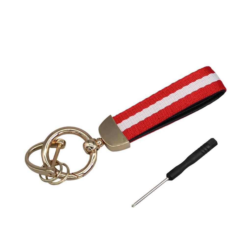 Double Layer Striped Keychain with Ring Universal Fit for Car Keys and Home Keys Durable Multi Color Design