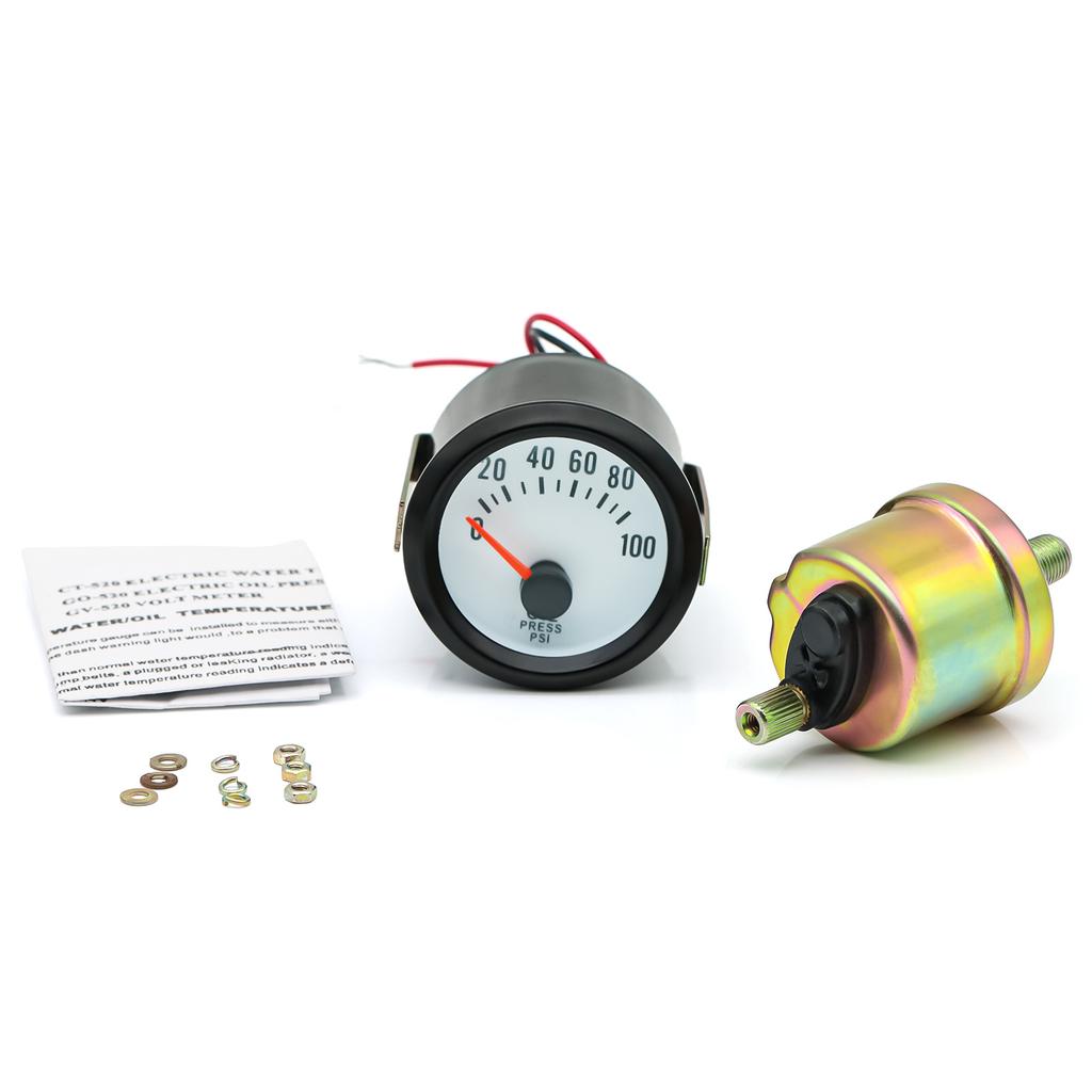 52mm Car Gauge Blue Backlight Voltage Water Oil Temp Turbo Boost Gauge Turbin -30~30 PSI -1~2 Bar Instrument Meter Oil Pressure