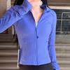 Womens Zipper Long Sleeve Stand Collar Yoga Jacket Workout Top Slim Fit Athletic Pullover Gym Running Fitness